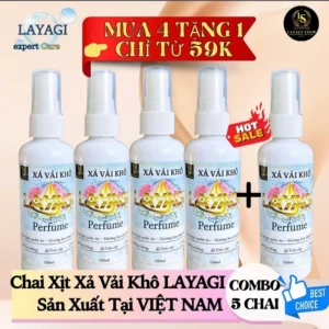 Chai Xịt Xả Vải Khô LAYAGI Perfume 100ml/1 Chai Sản Xuất Tại VIỆT NAM thơm (Sao chép)